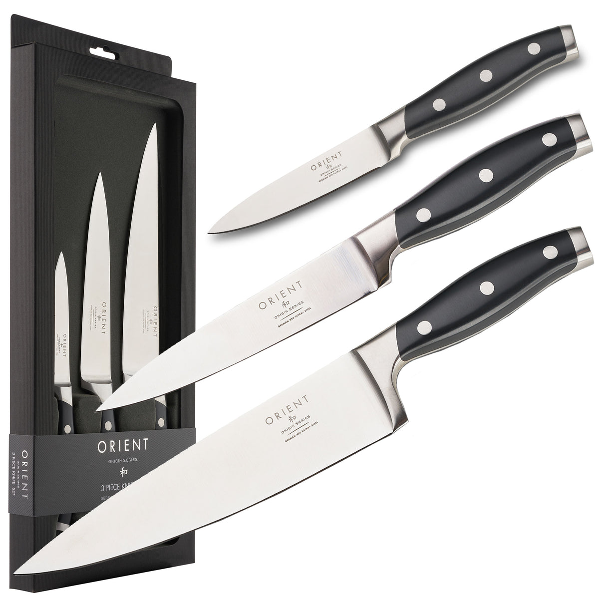 3-Piece Essential Knife Set in Mandarin