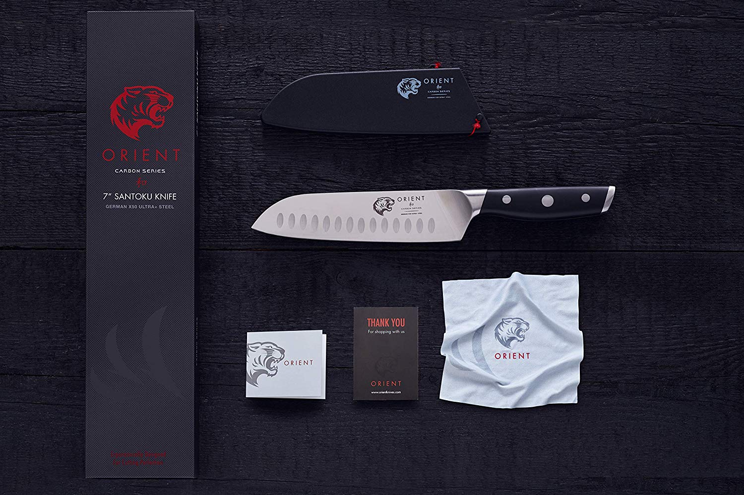 7 inch Santoku Knife, German X50 Ultra+ Steel Professional Japanese Style  Knife – Orient Knives