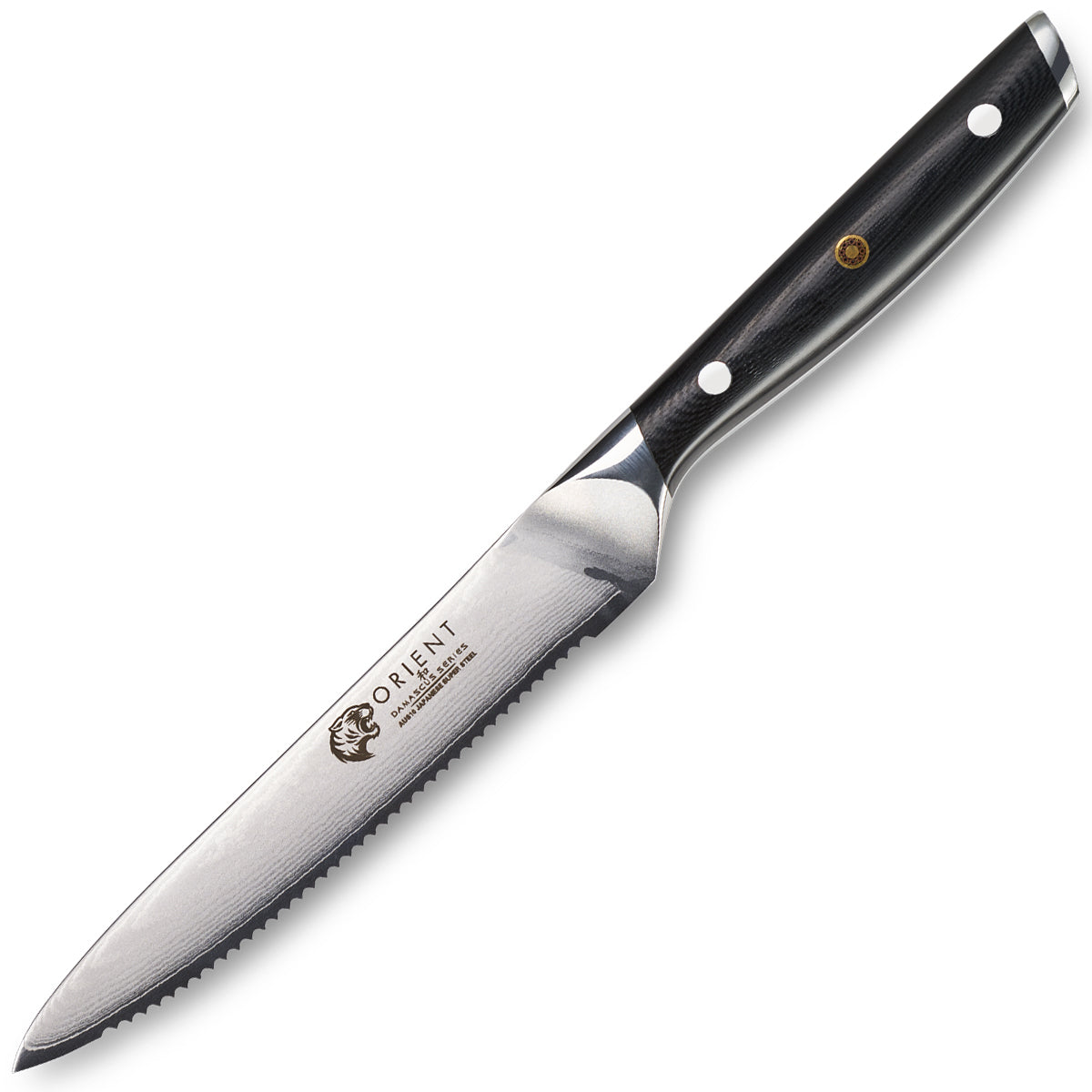 YARI Series 5-inch Serrated Utility Knife with Sheath, X-7 Damascus Steel,  501264 in 2023